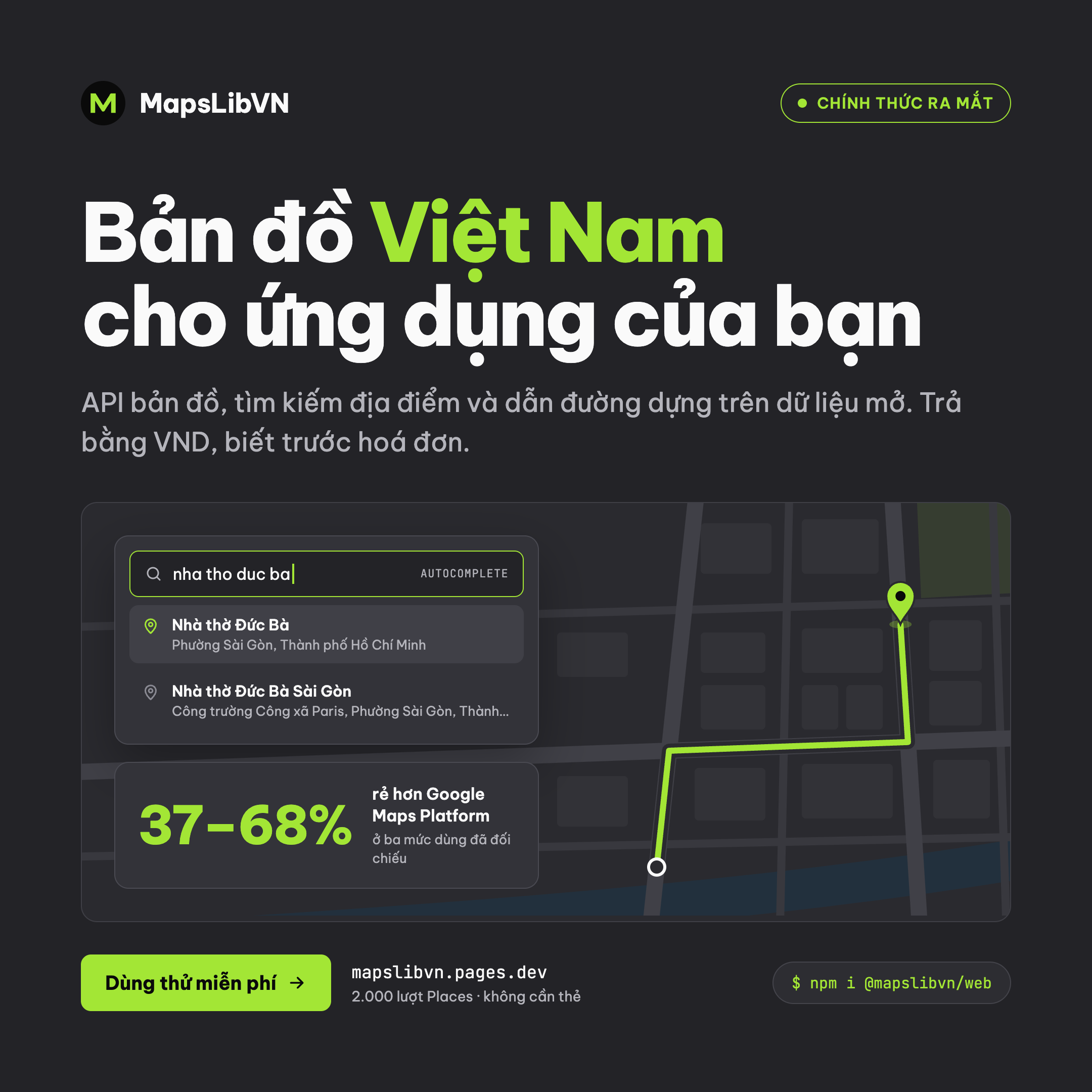 MapsLibVN — API bản đồ và địa điểm Việt Nam