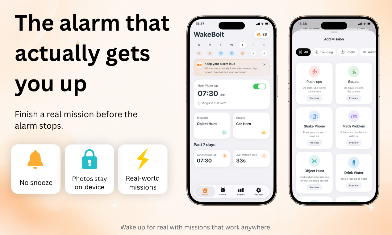 WakeBolt: Báo Thức Khó Tắt - Screenshot 1