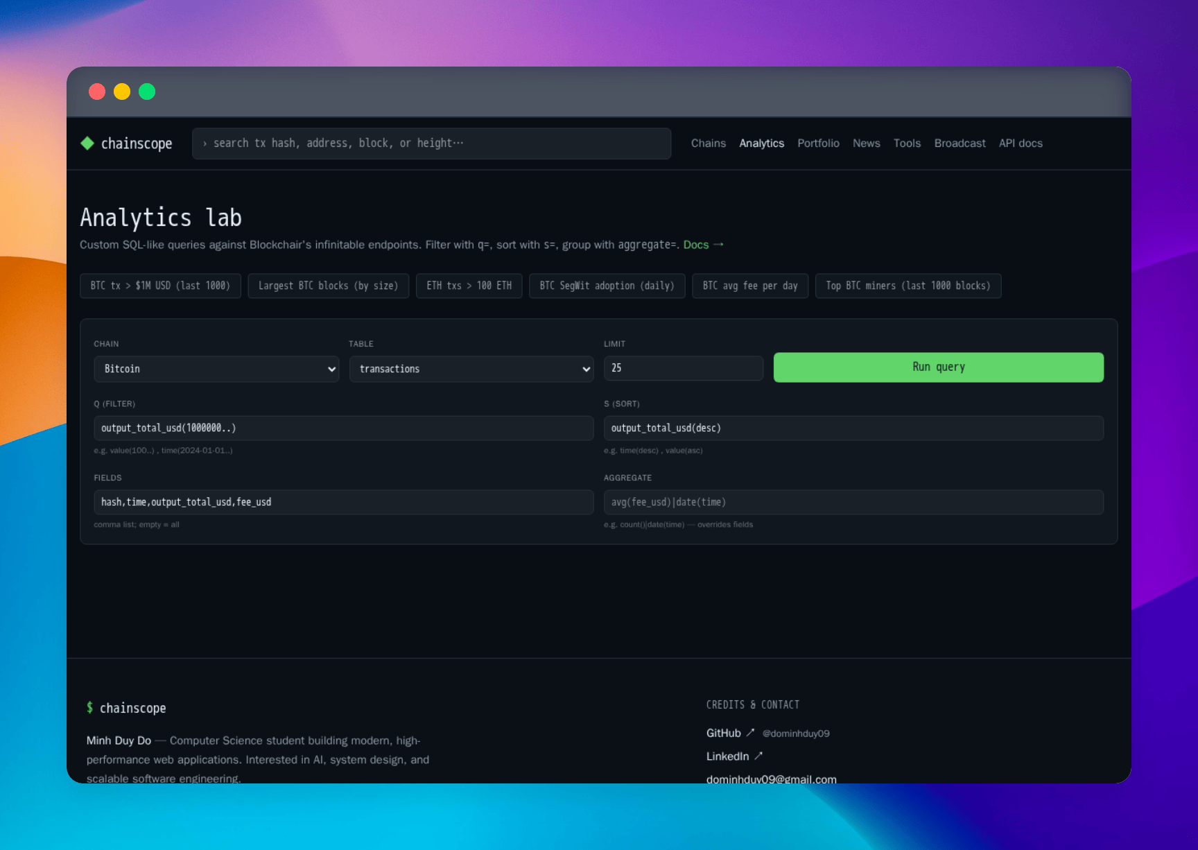 ChainScope — Blockchair Multi-Chain Explorer - Screenshot 2