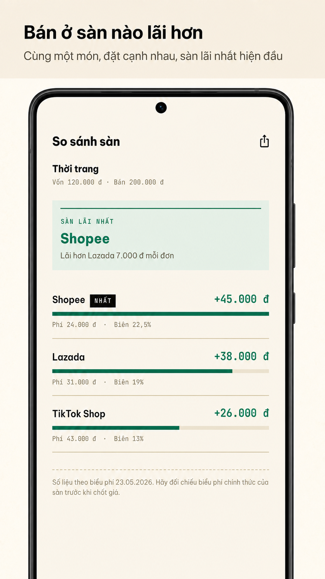 Lợi Nhuận - Giá Bán & Phí Sàn - Screenshot 4