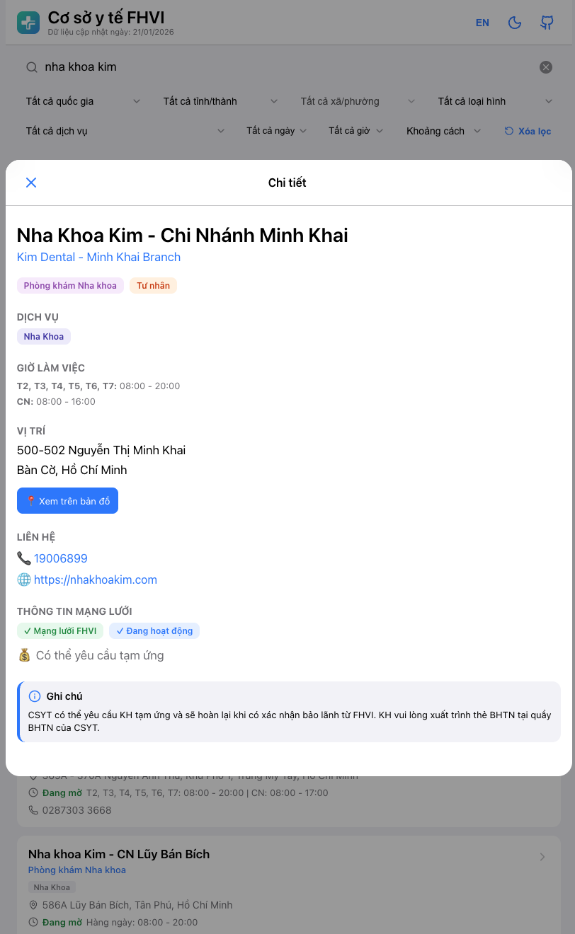 Cơ sở y tế FHVI - Screenshot 2