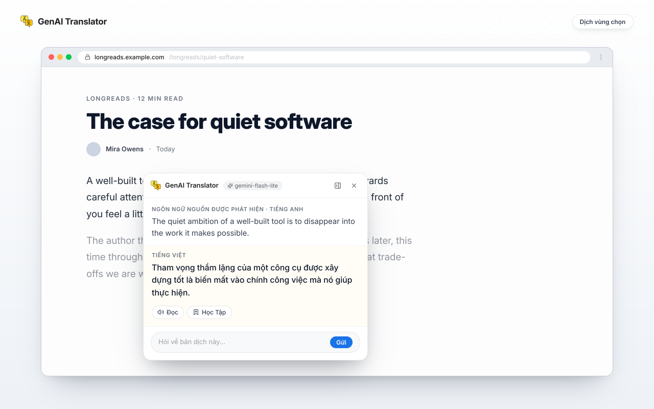 GenAI Translator - Screenshot 2