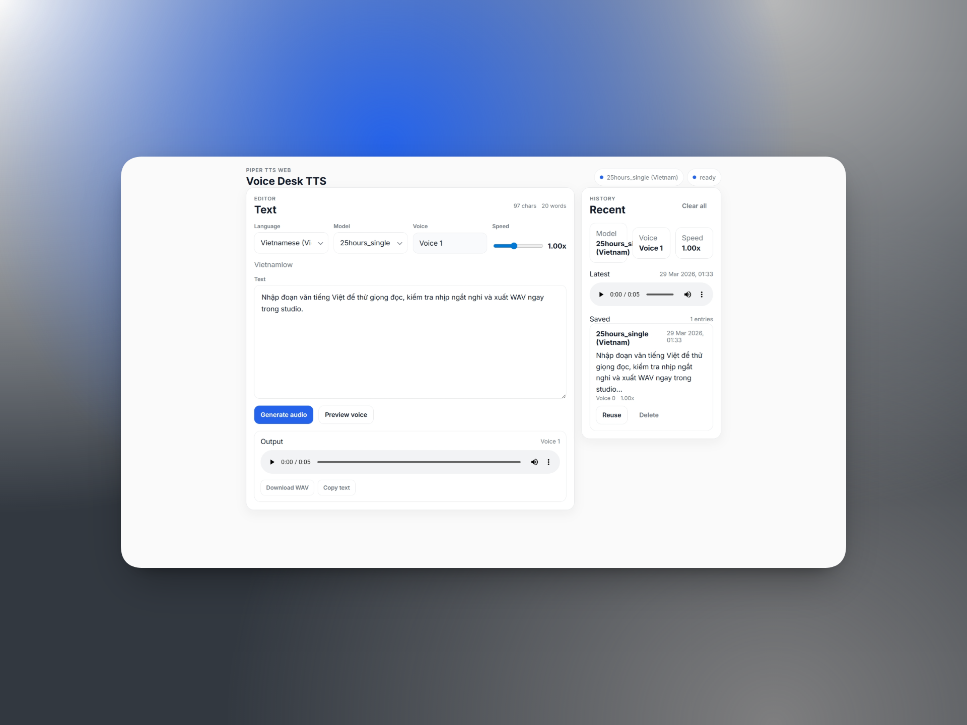 Voice Desk TTS - Screenshot 2