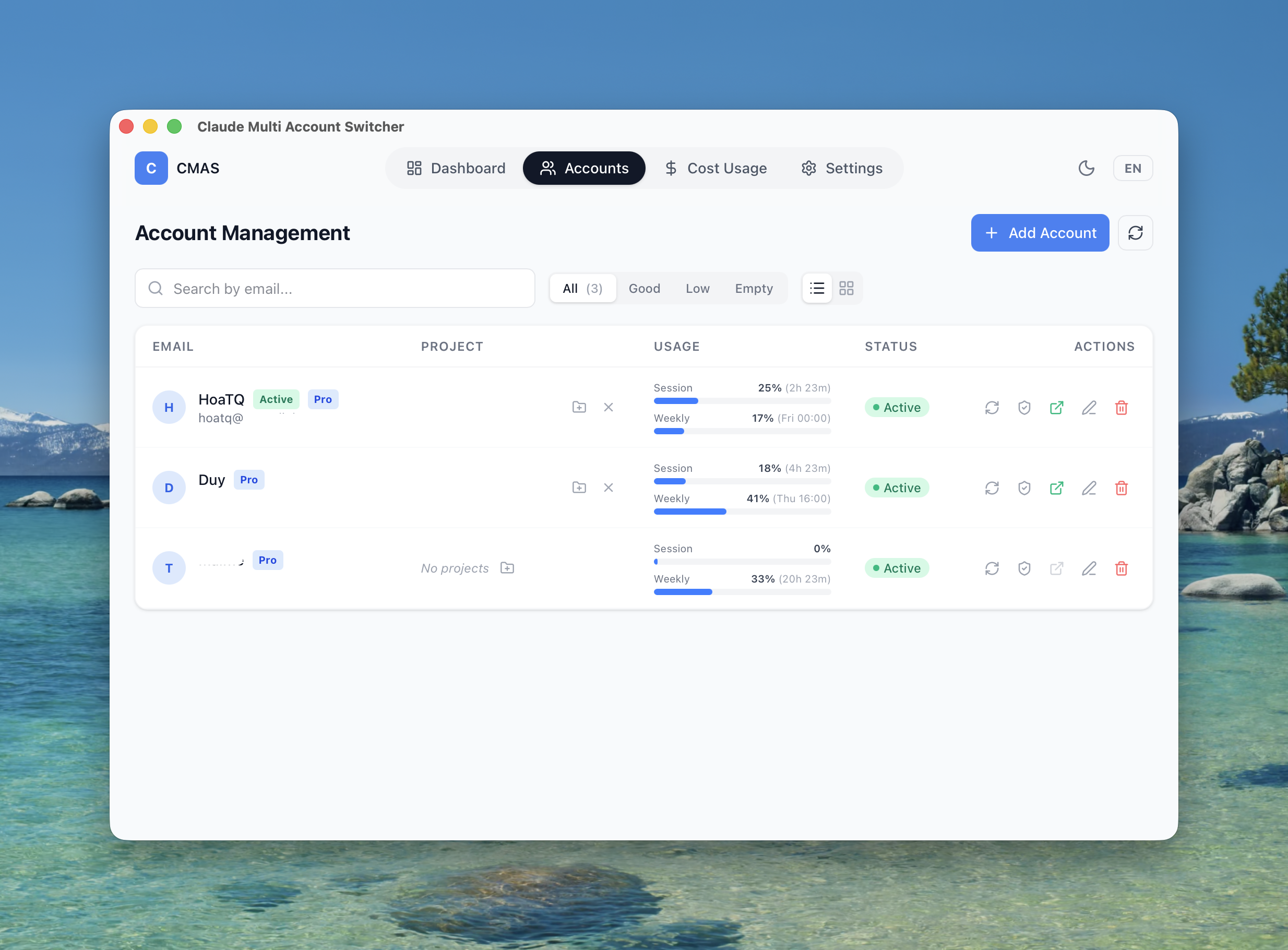 CMAS — Claude Multi Account Switcher - Screenshot 1