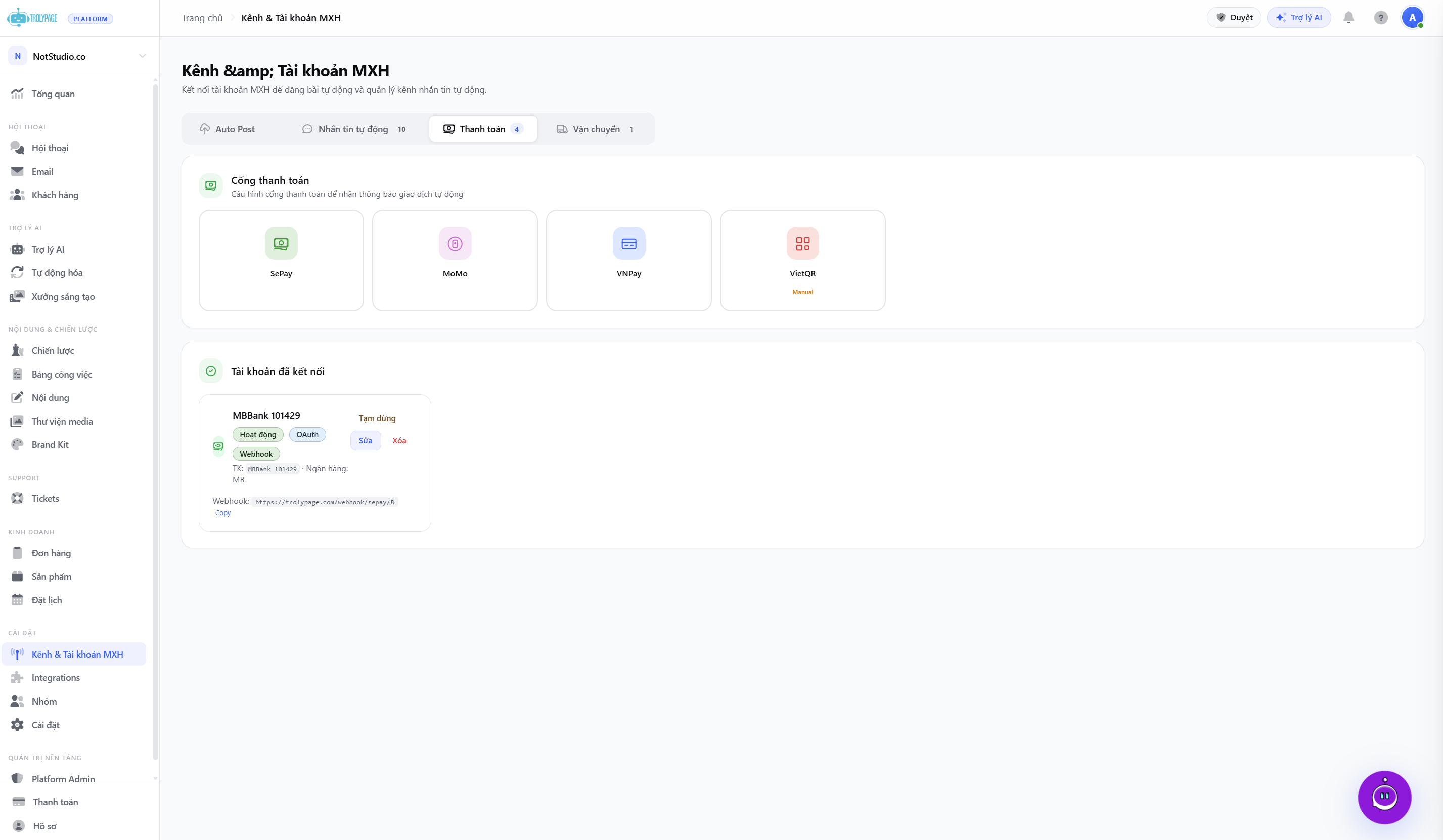 Trợ Lý Page - AI Agent Đa Kênh Toàn Diện - Screenshot 4