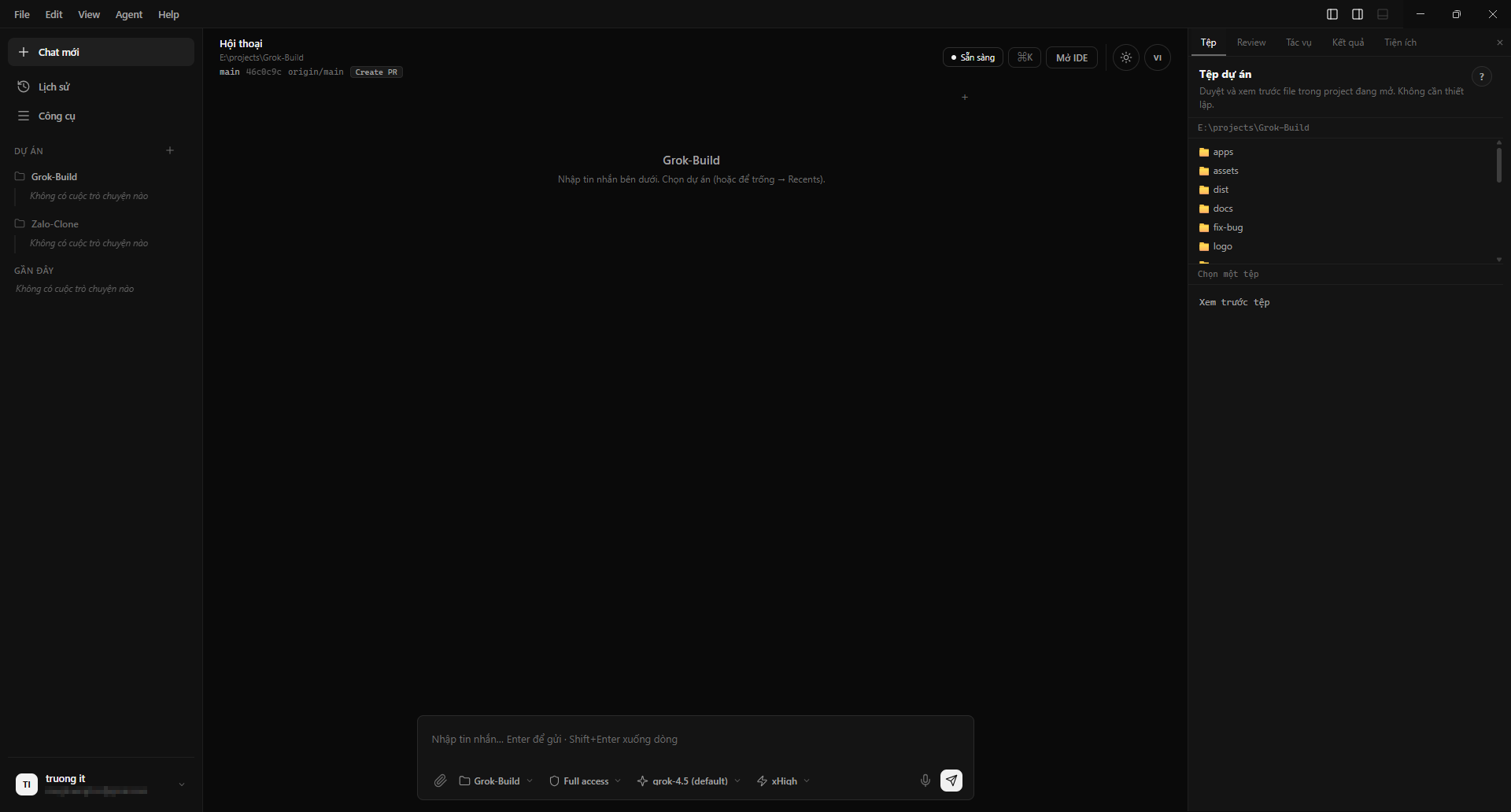Grok Build Desktop - Screenshot 1