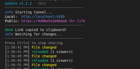 Qshare CLI - Screenshot 3