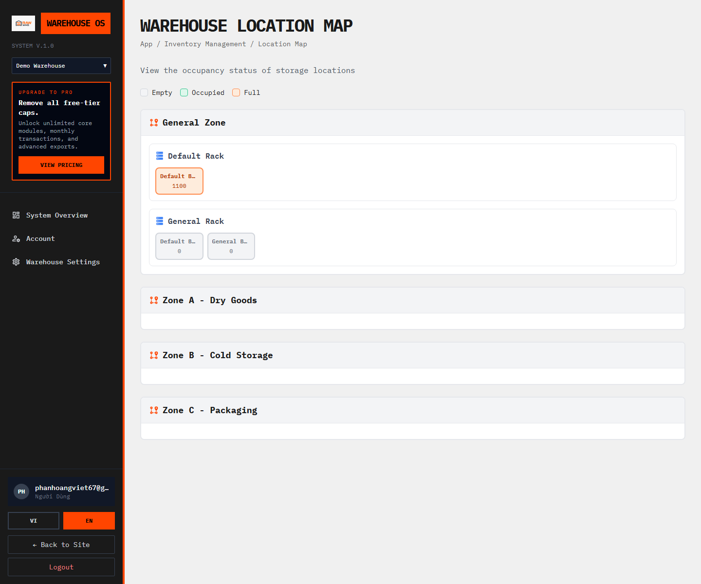 Warehouse OS - Industrial Logistics - Screenshot 5