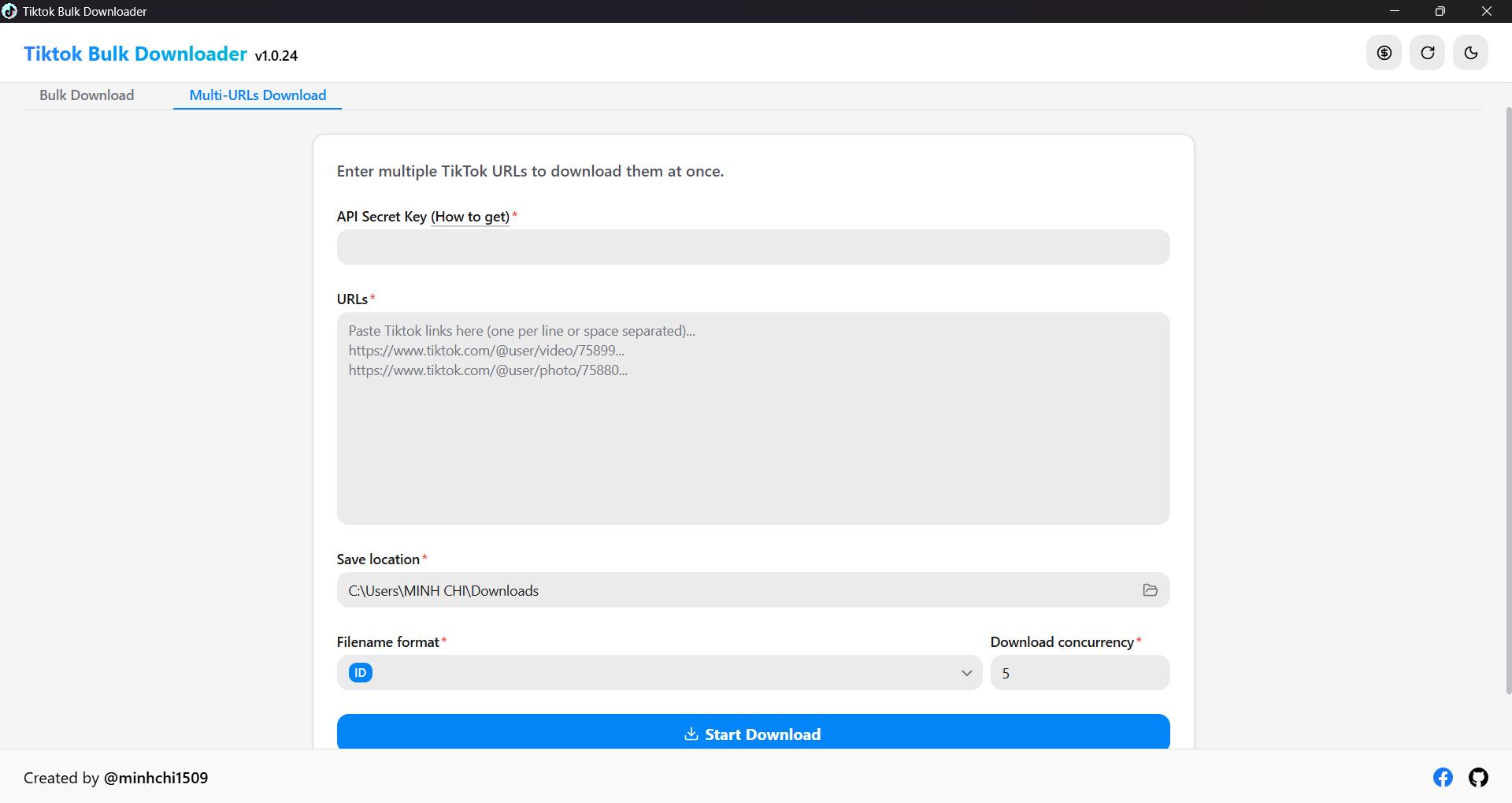 Tiktok Bulk Downloader Desktop App - Screenshot 2