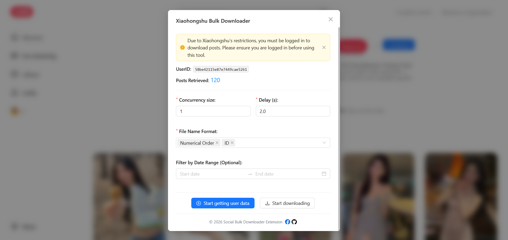 Social Bulk Downloader Extension - Screenshot 5