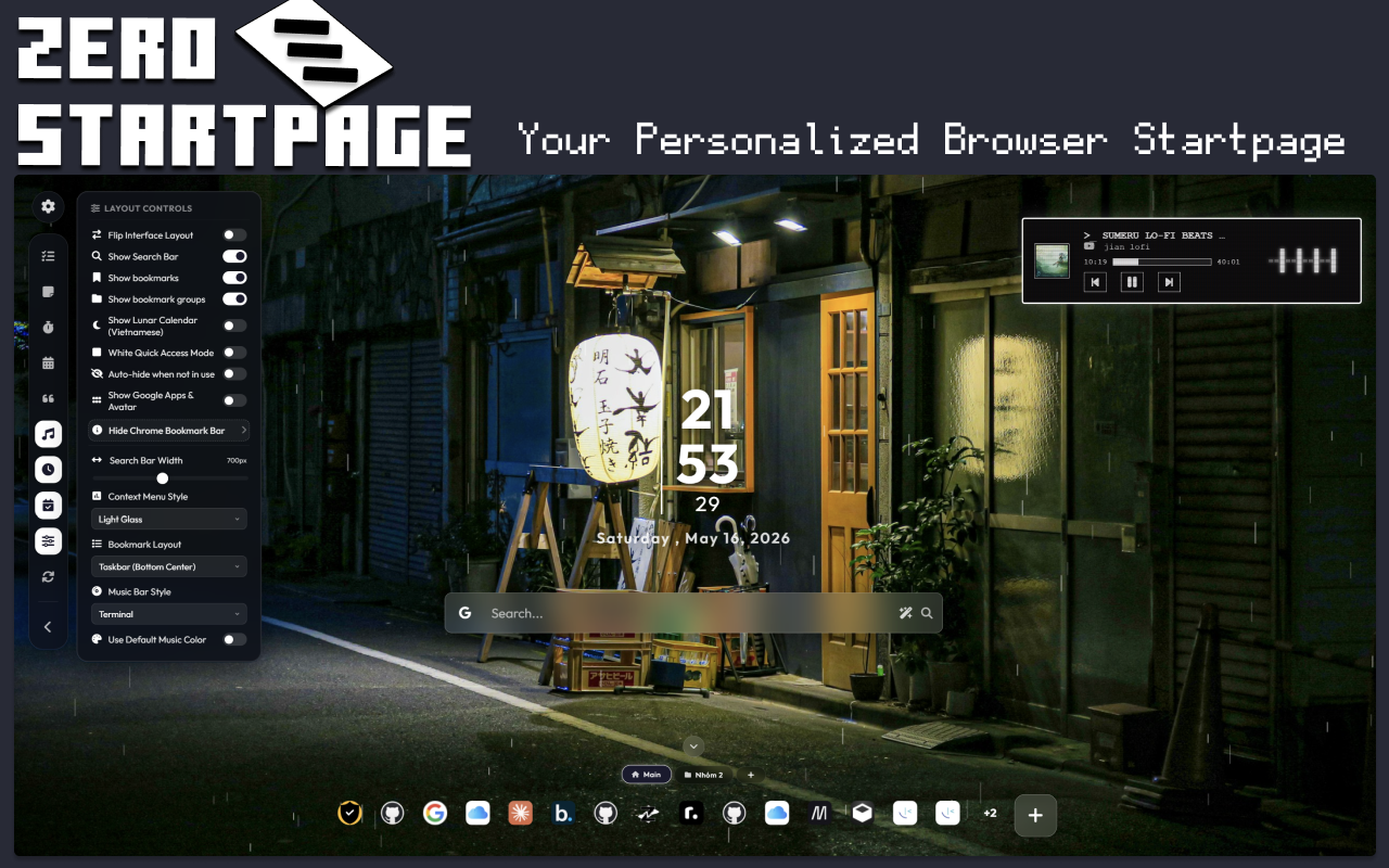 Zero Startpage - Newtab Replacement - Screenshot 2