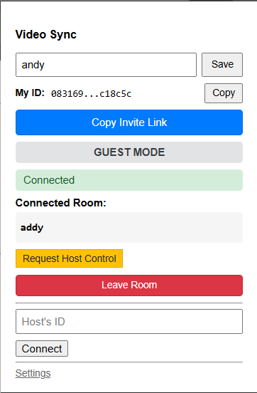 Video Sync Extension - Screenshot 2