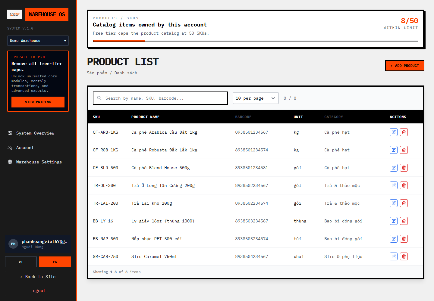 Warehouse OS - Industrial Logistics - Screenshot 2