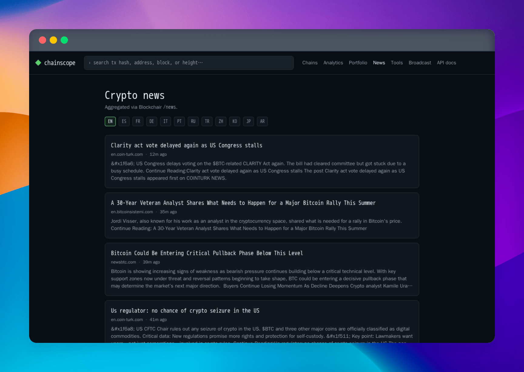 ChainScope — Blockchair Multi-Chain Explorer - Screenshot 4