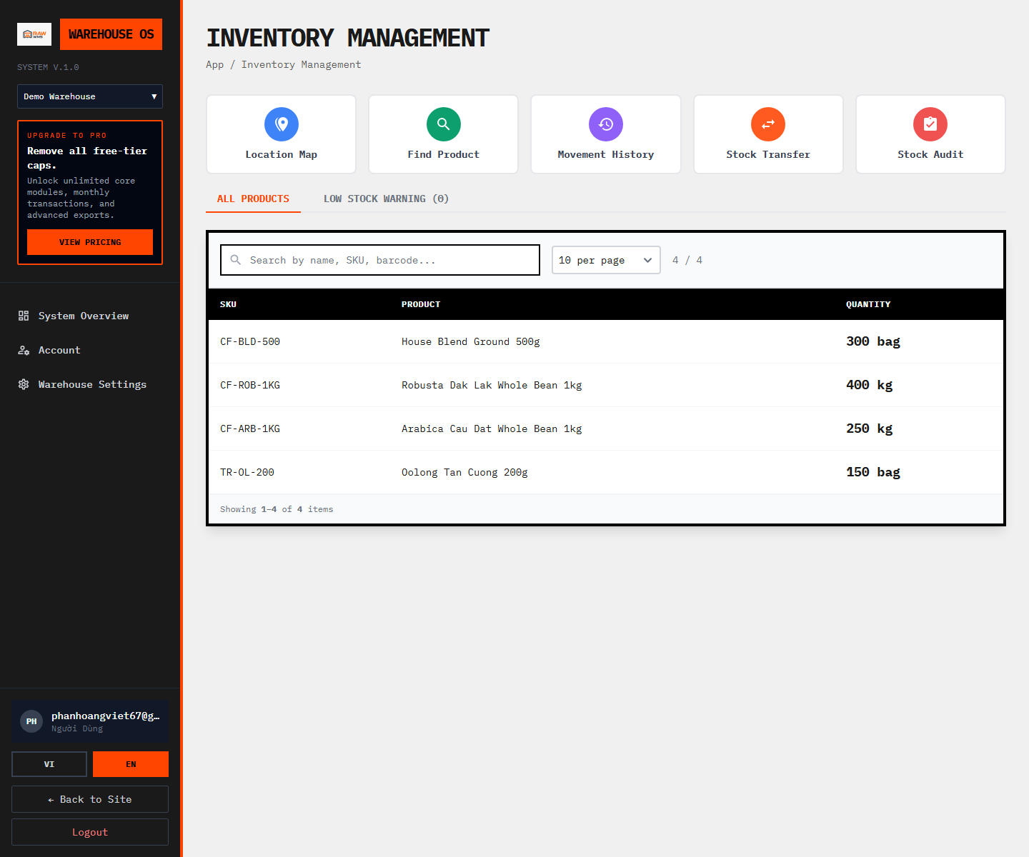 Warehouse OS - Industrial Logistics - Screenshot 4