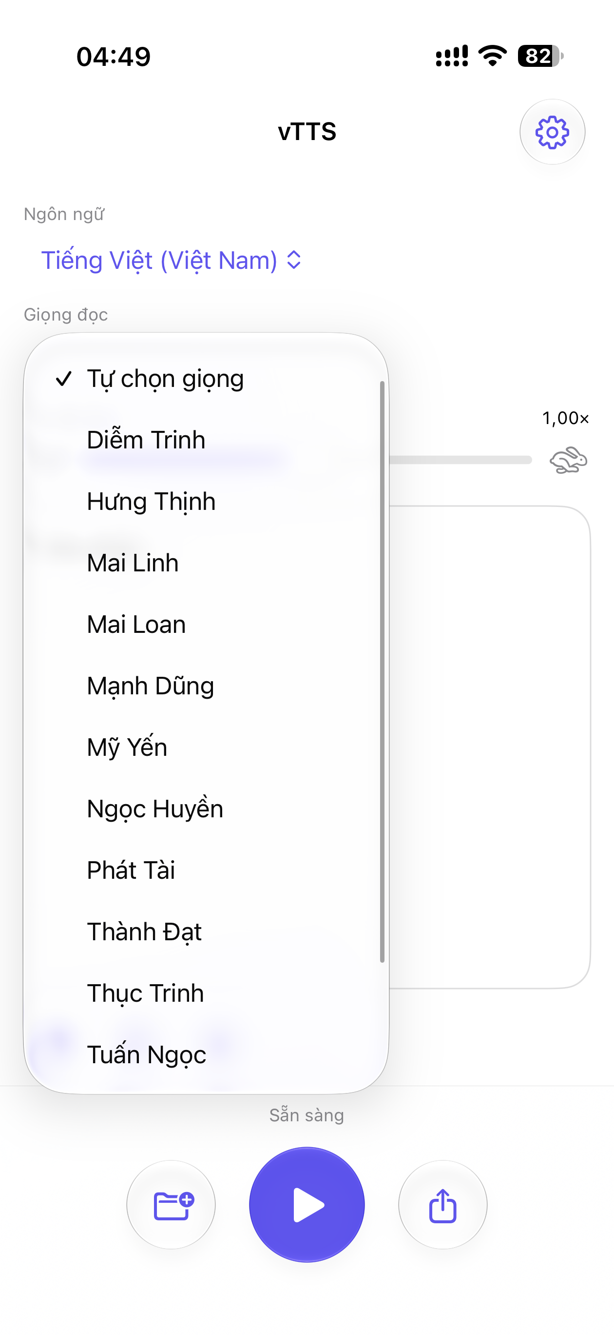 vTTS: Văn bản thành giọng nói - Screenshot 1