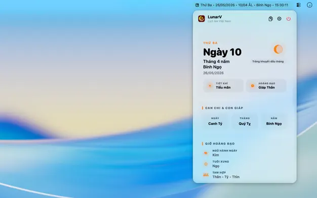 LunarV - Lịch Âm Việt Nam - Screenshot 1