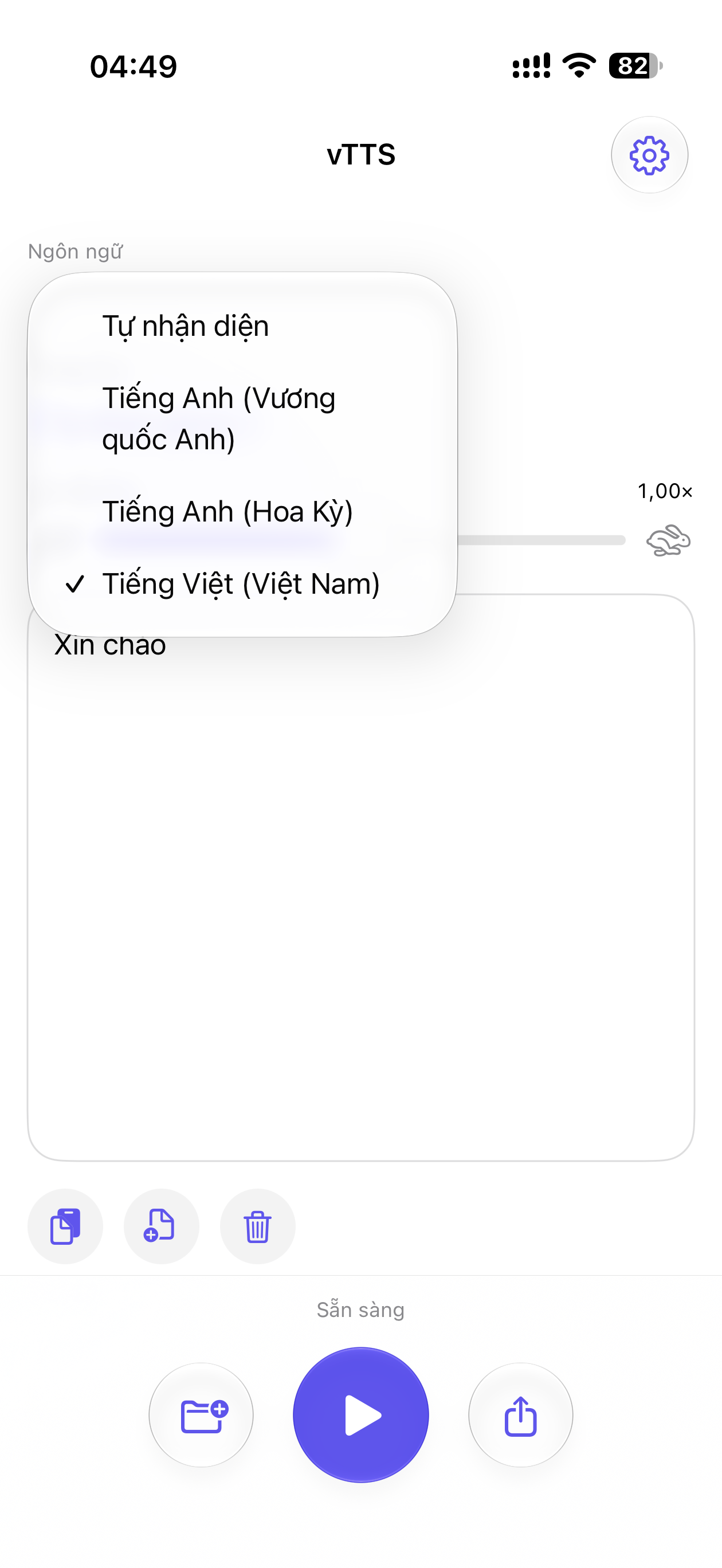 vTTS: Văn bản thành giọng nói - Screenshot 3