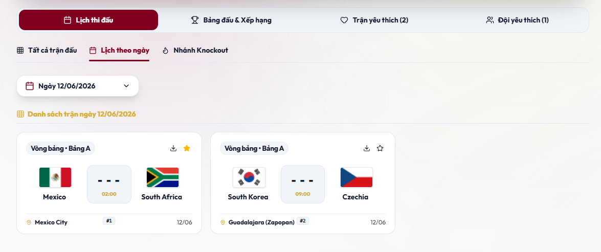 Lịch Thi Đấu World Cup 2026 - Screenshot 5