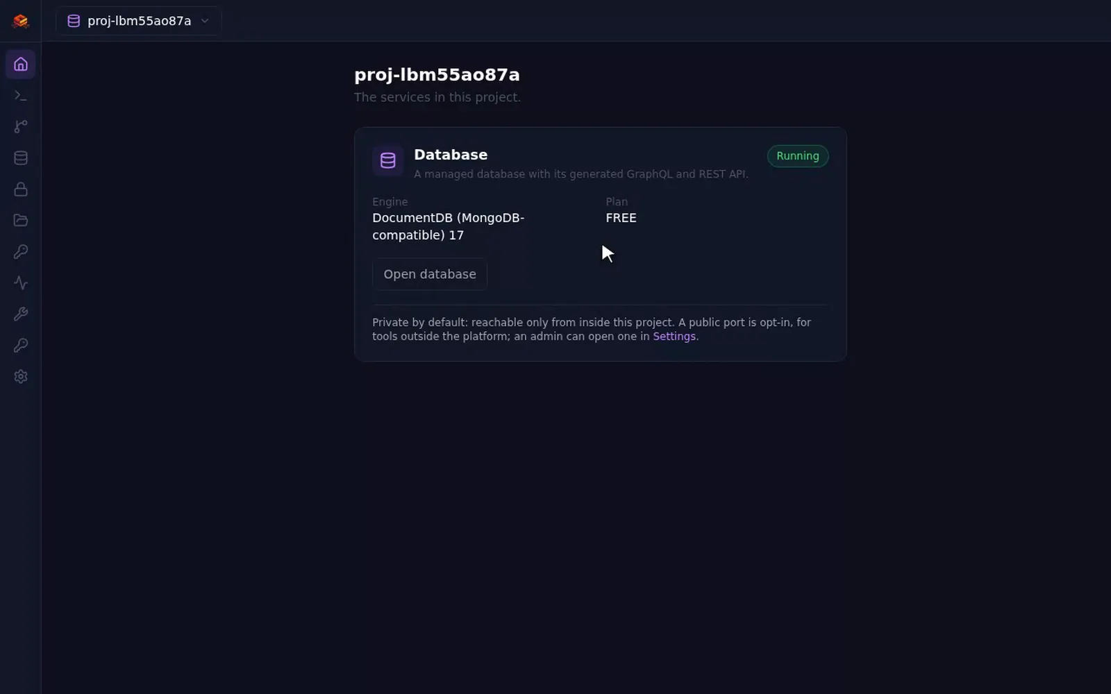 Excalibase: databases, APIs and app hosting you can own - Screenshot 1
