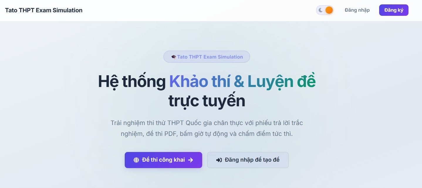 Tato - Hệ thống quản lý và luyện đề trực tuyến, thực tế. - Screenshot 1