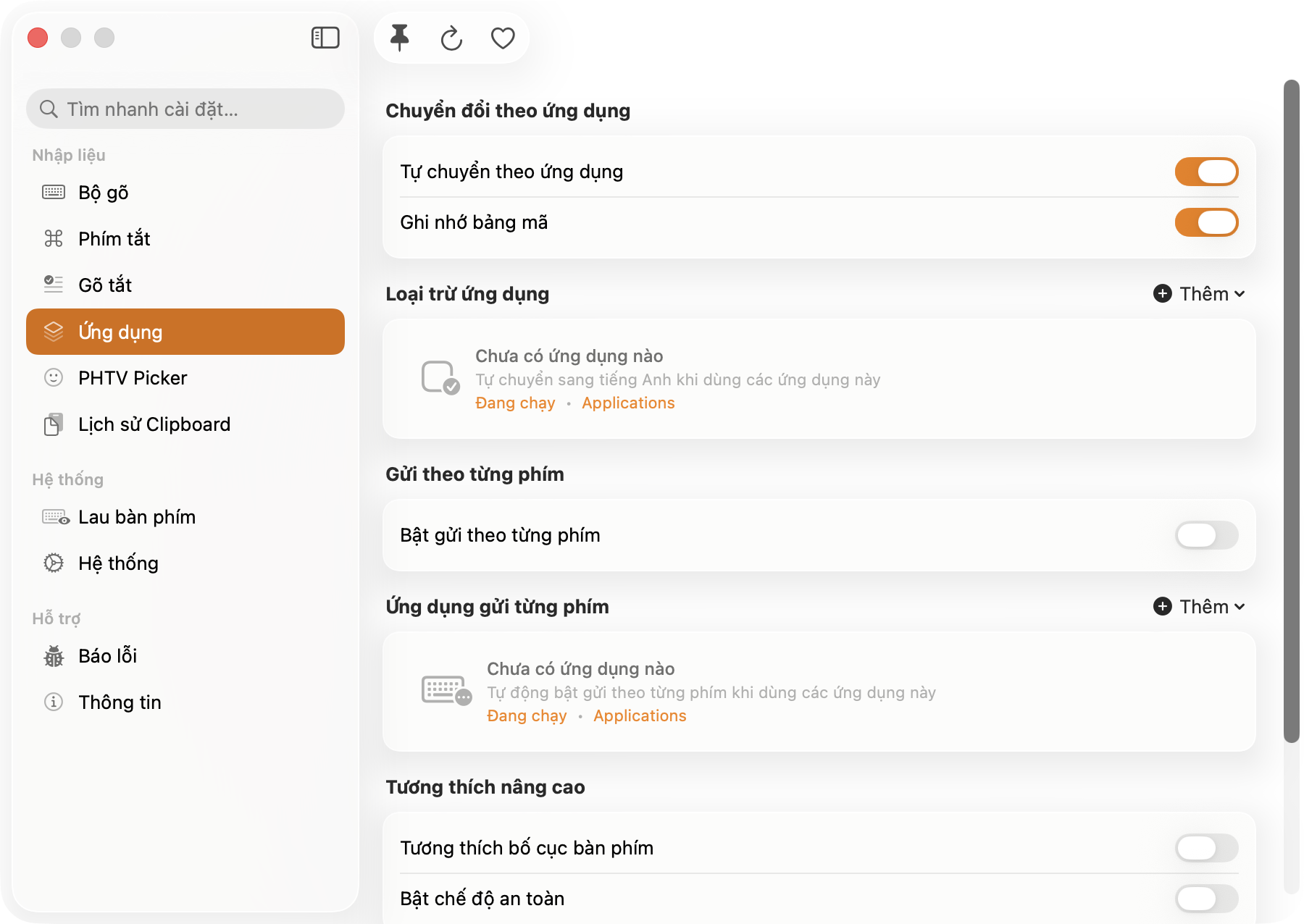 PHTV - Gõ tiếng Việt trên macOS - Screenshot 4