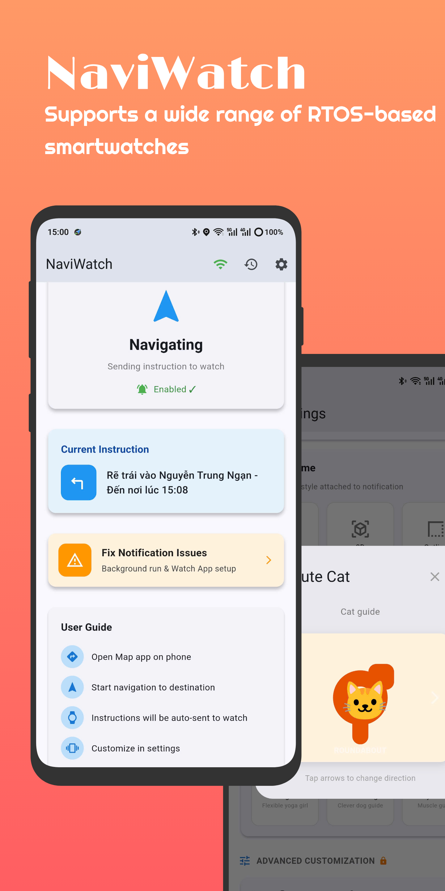 NaviWatch chỉ đường Watch/Band - Screenshot 2