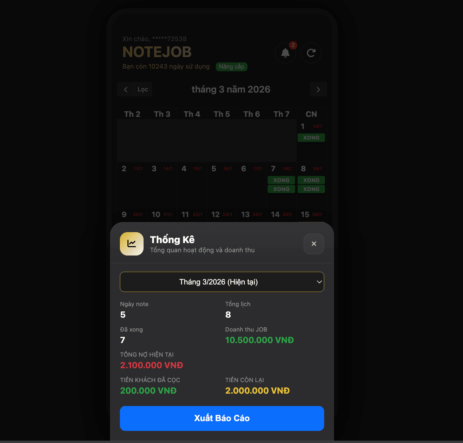 GHI LỊCH - Ghi Chú lịch cho thợ ảnh, Thợ Make - Screenshot 3