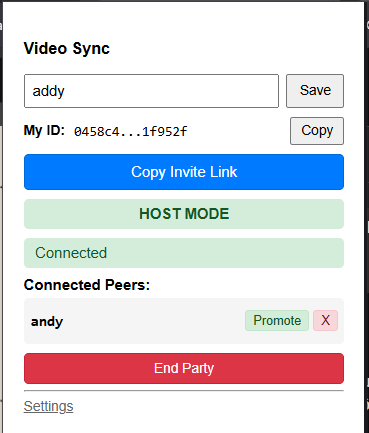 Video Sync Extension - Screenshot 1