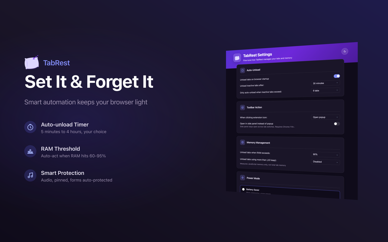 TabRest - Rest your tabs, free your RAM - Screenshot 4
