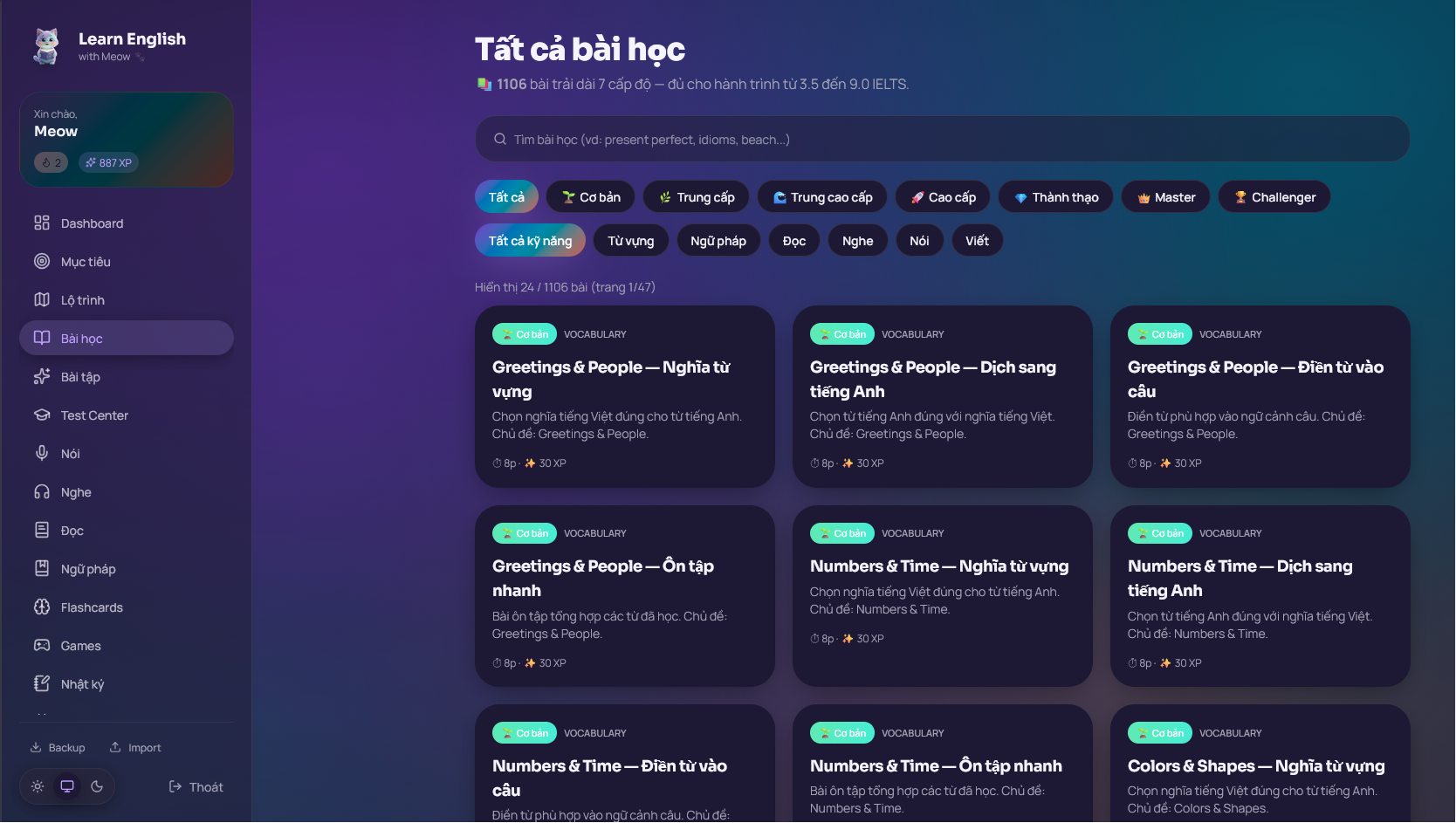 Learn English with Meow - Screenshot 2