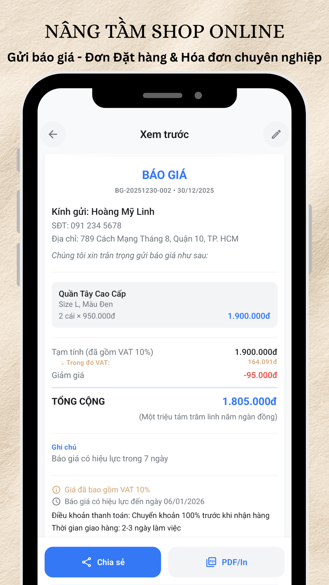 Tạo Hóa Đơn & Quản Lý Shop - Screenshot 3