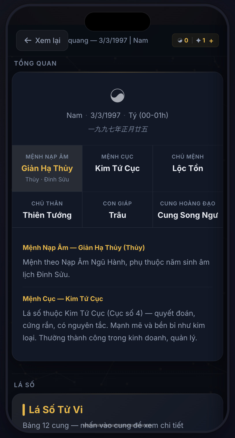 Xem Tử Vi Đẩu Số Online | Lá Số Tử Vi Trọn Đời - Screenshot 3