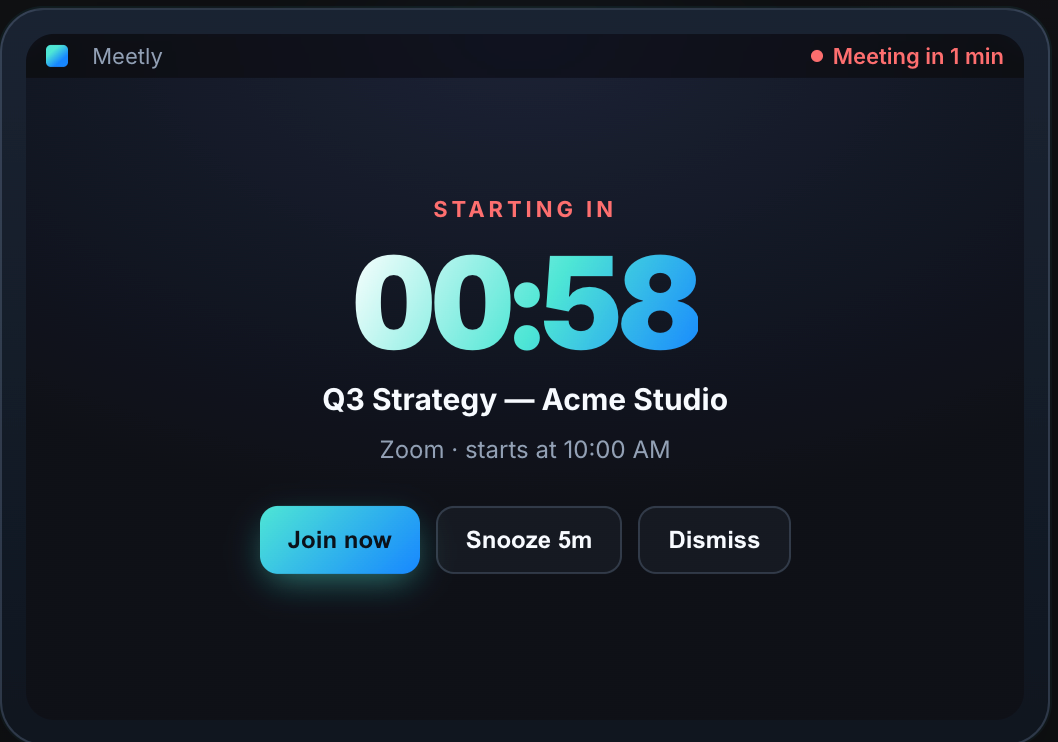 Meetly - Screenshot 1