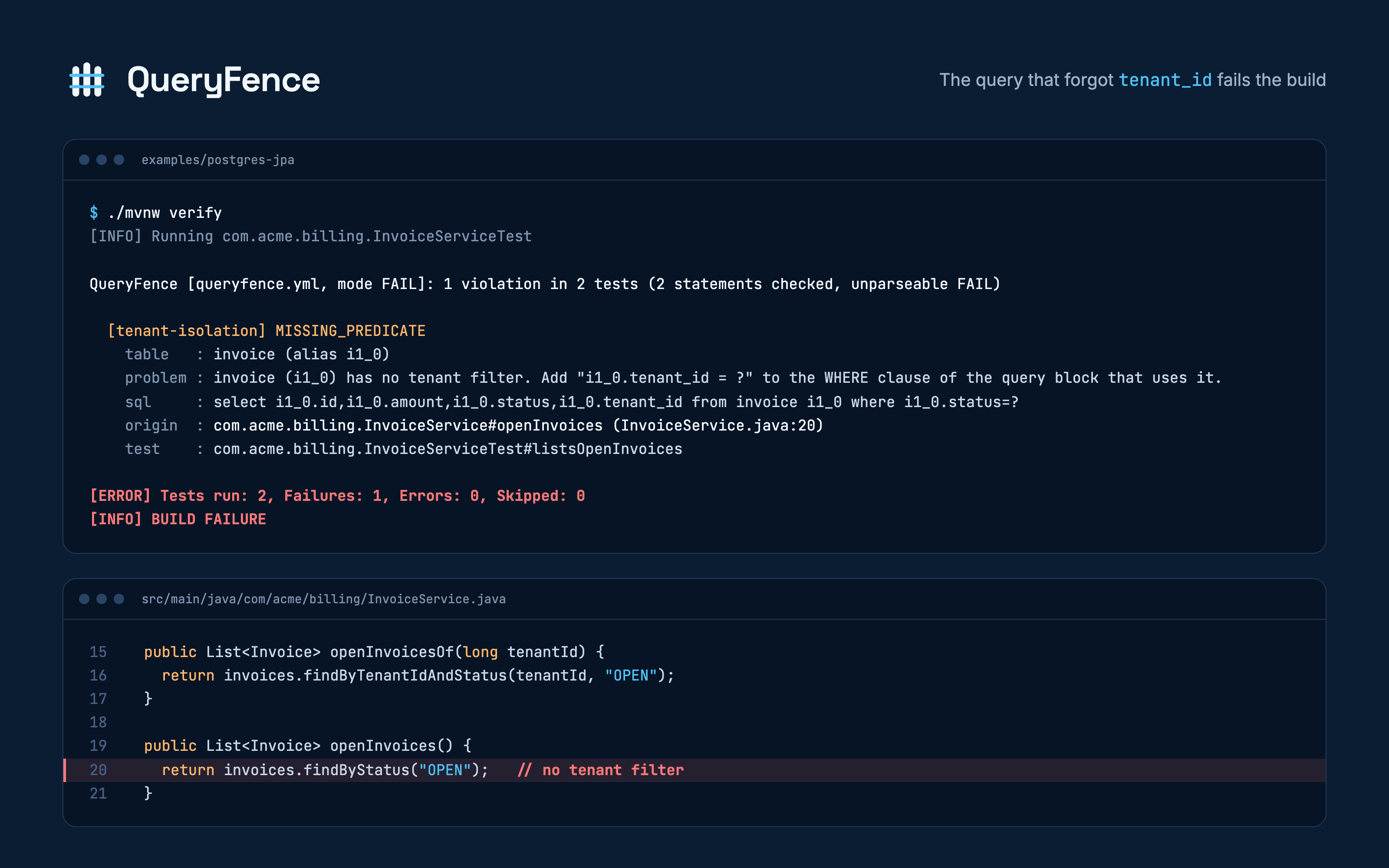 QueryFence - Screenshot 2