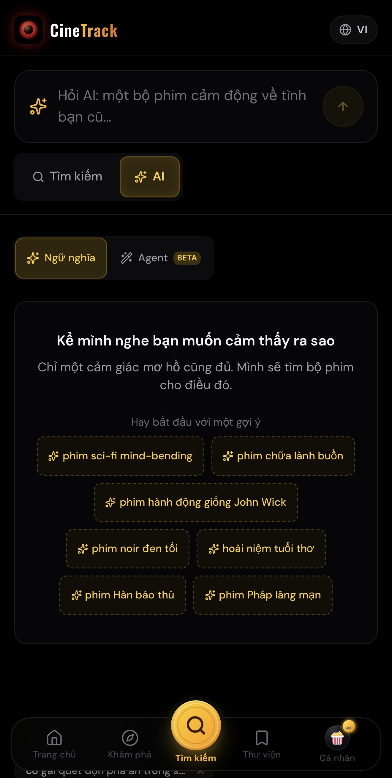 CineTrack — tìm phim bằng cách mô tả, track phim & TV - Screenshot 4