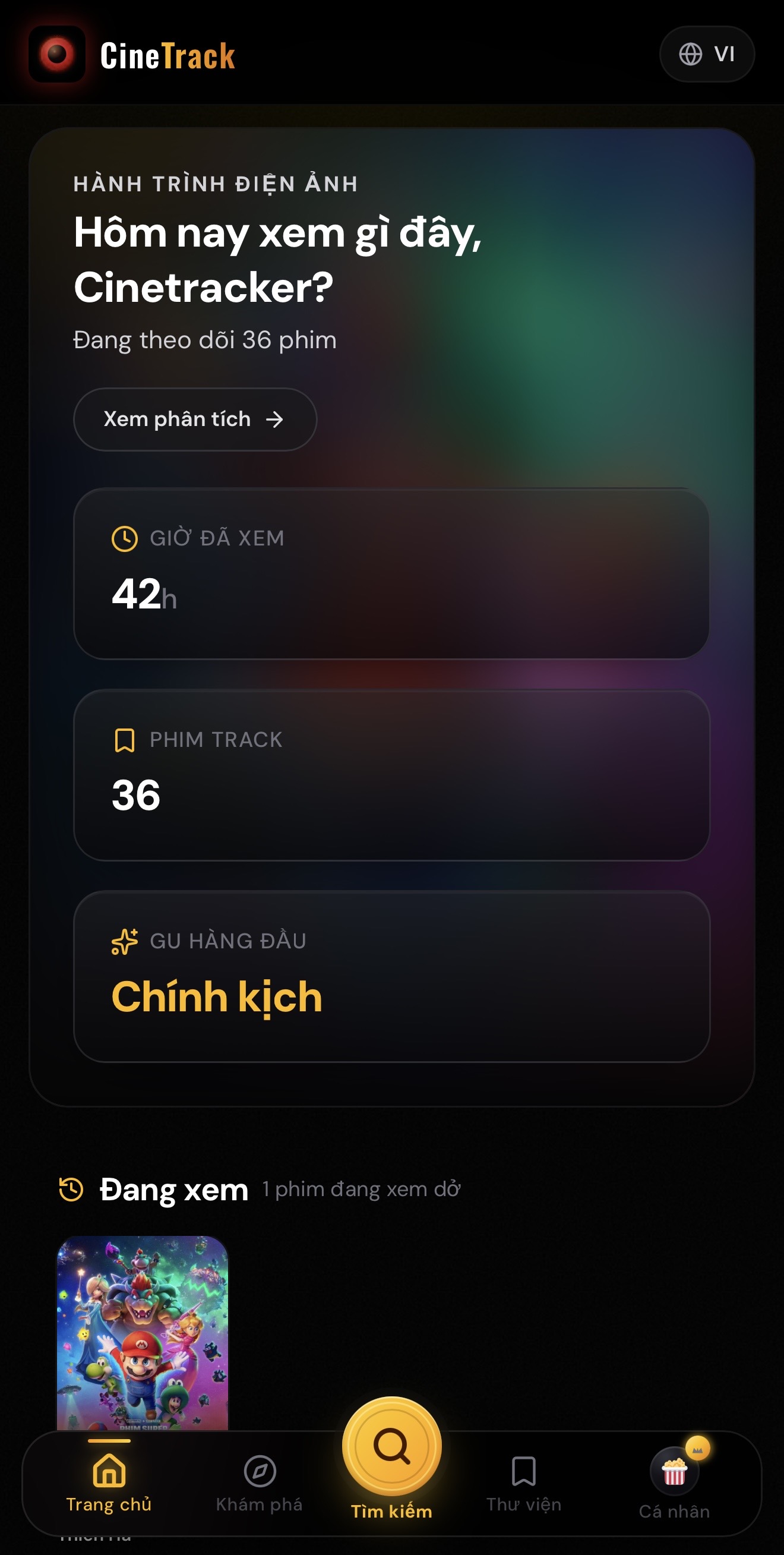 CineTrack — tìm phim bằng cách mô tả, track phim & TV - Screenshot 2