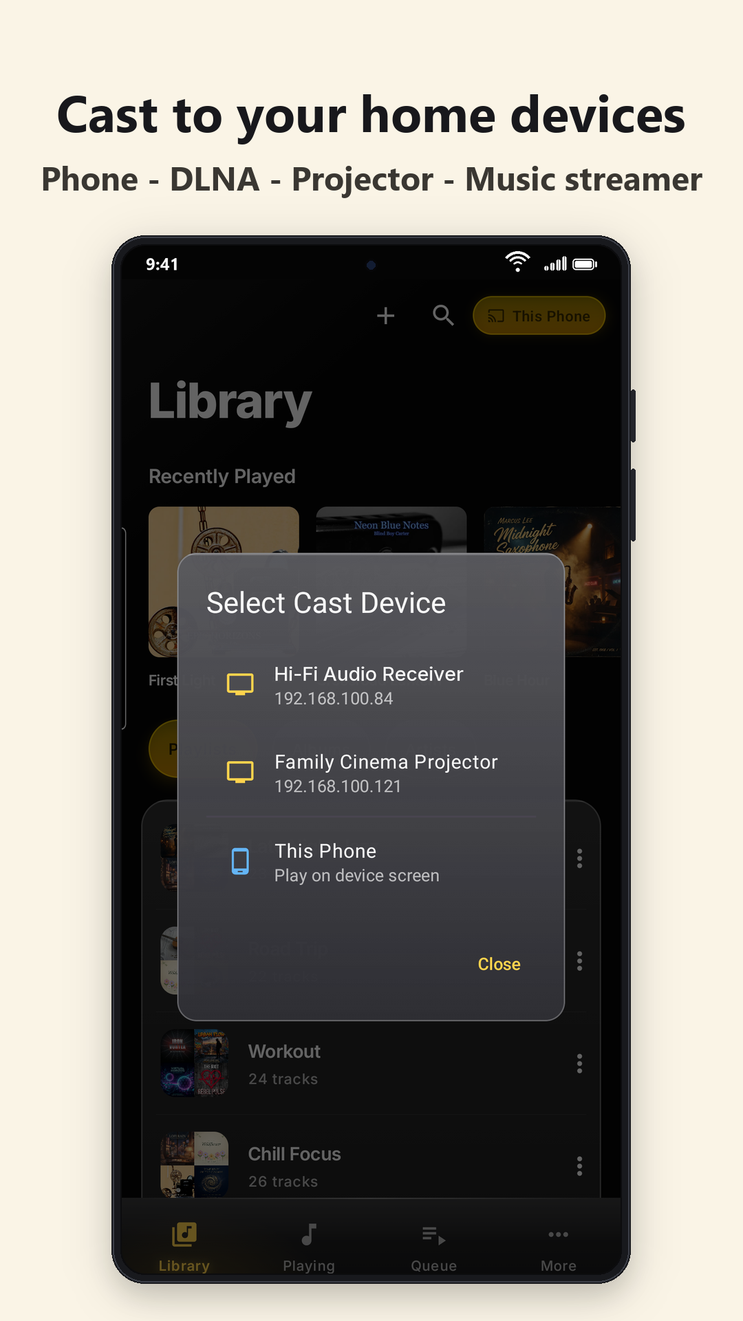 PhimCa: Cast NAS lên TV DLNA, máy chiếu, dàn âm thanh Hi-Fi - Screenshot 2