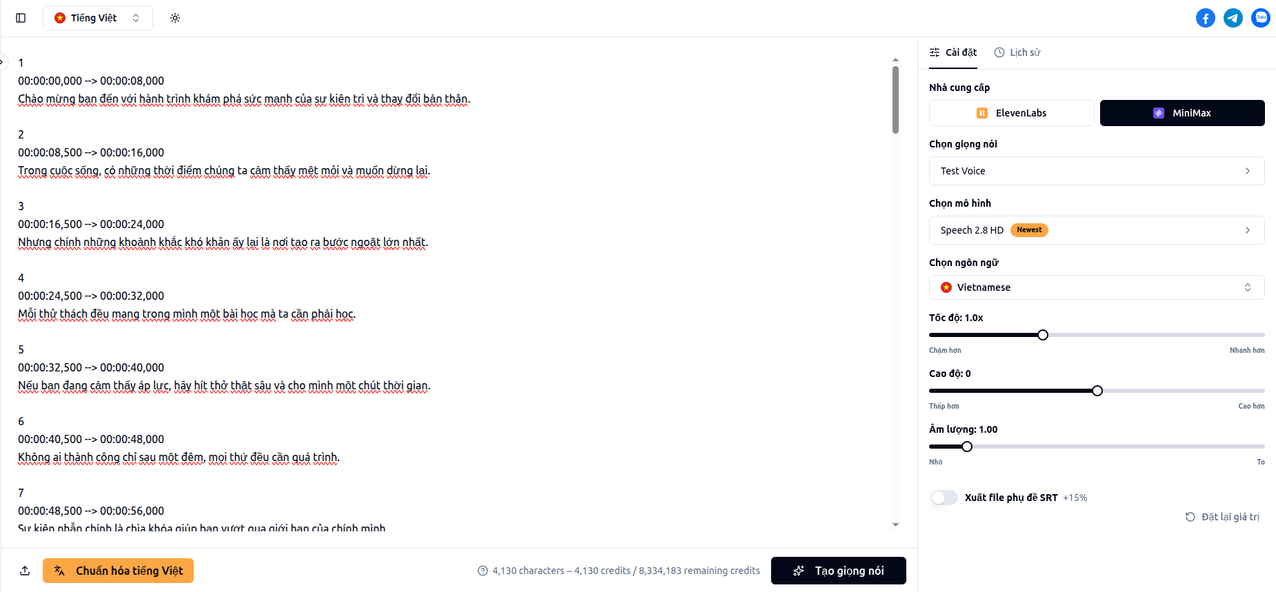 GenMax -  ElevenLabs & MiniMax Voices - Screenshot 2