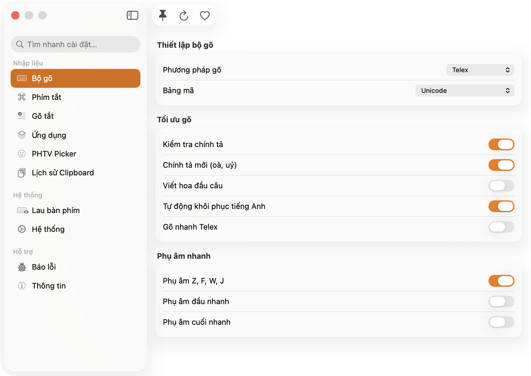 PHTV - Gõ tiếng Việt trên macOS - Screenshot 1