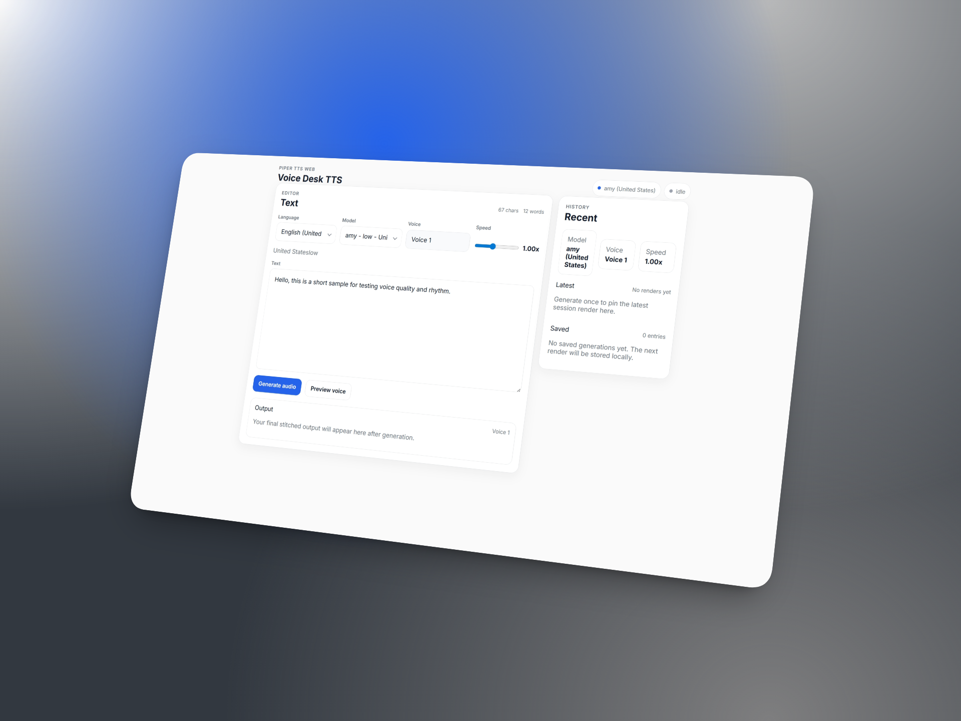 Voice Desk TTS - Screenshot 1