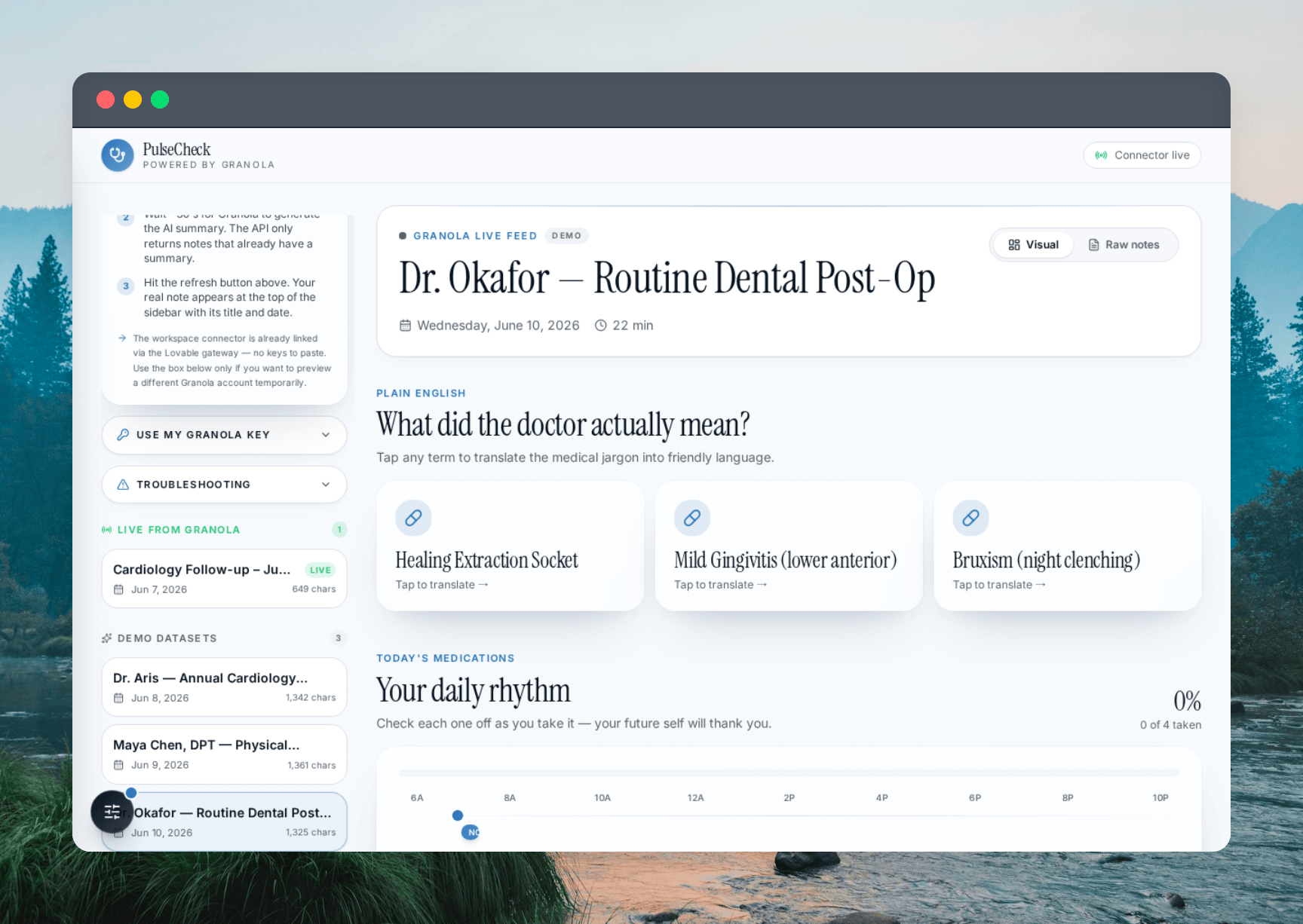 PulseCheck — Granola Clinical Note Assistant - Screenshot 1