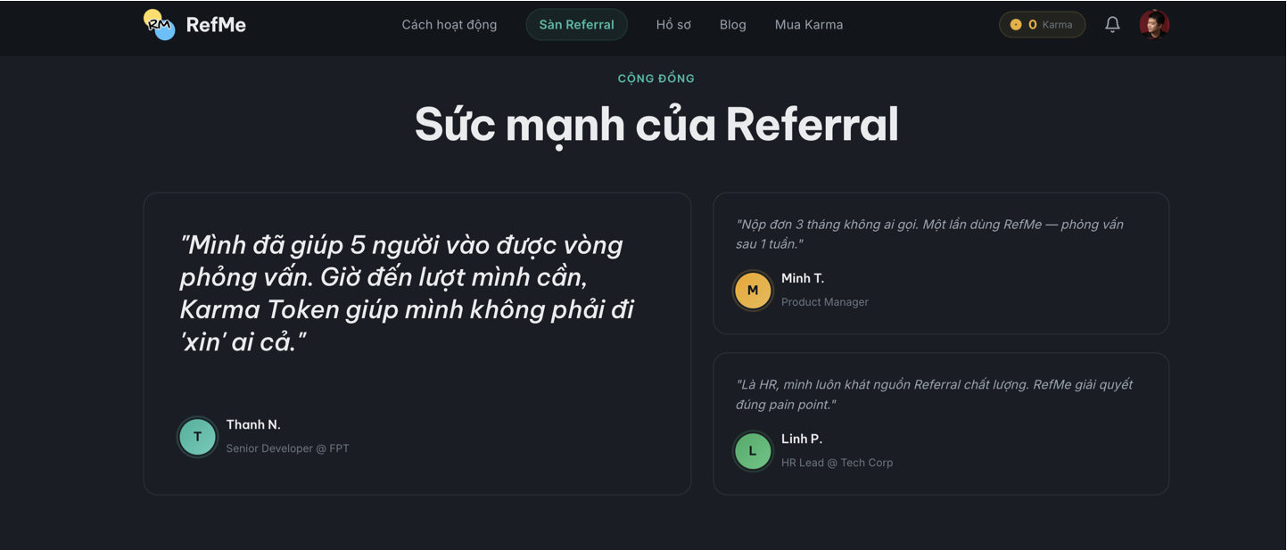 RefMe — Gieo uy tín, gặt cơ hội - Screenshot 2
