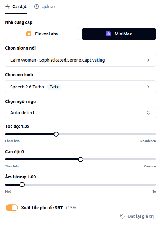 GenMax -  ElevenLabs & MiniMax Voices - Screenshot 3