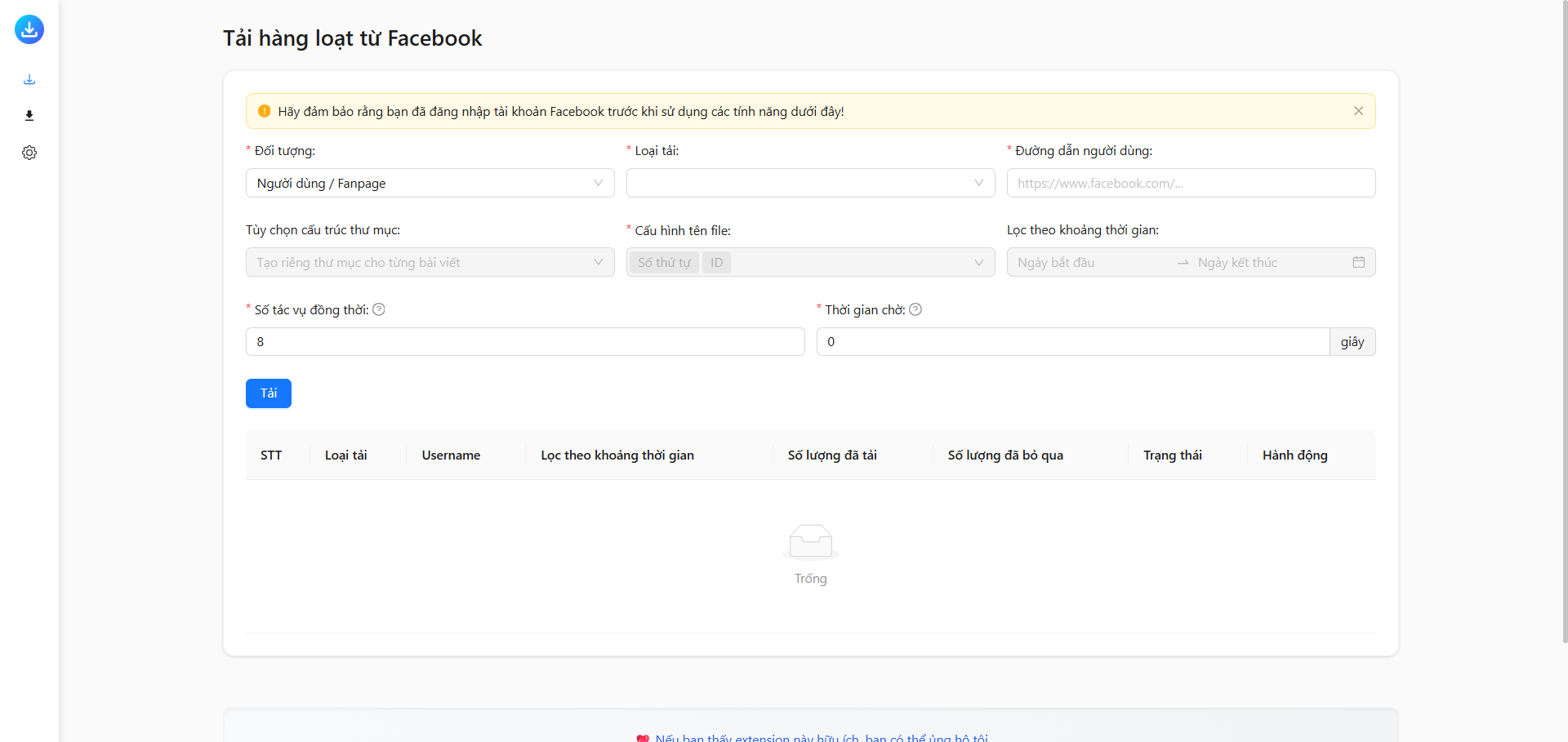 Social Bulk Downloader Extension - Screenshot 1