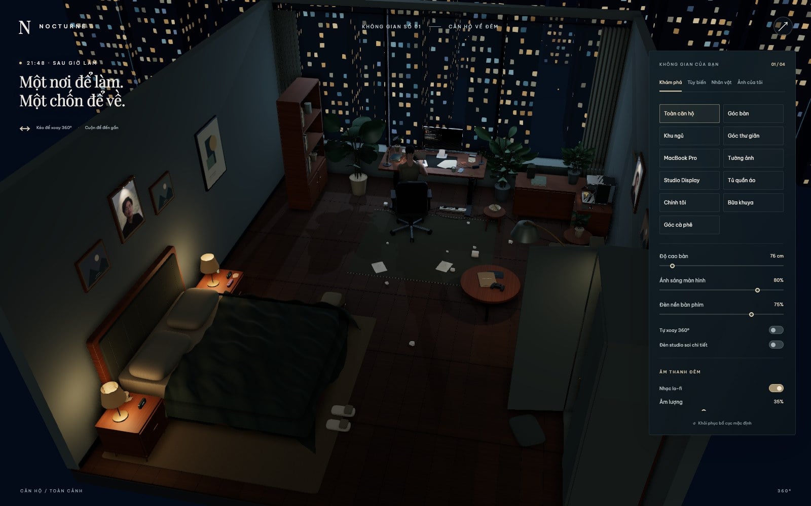 Nocturne — Góc làm việc 360° - Screenshot 1