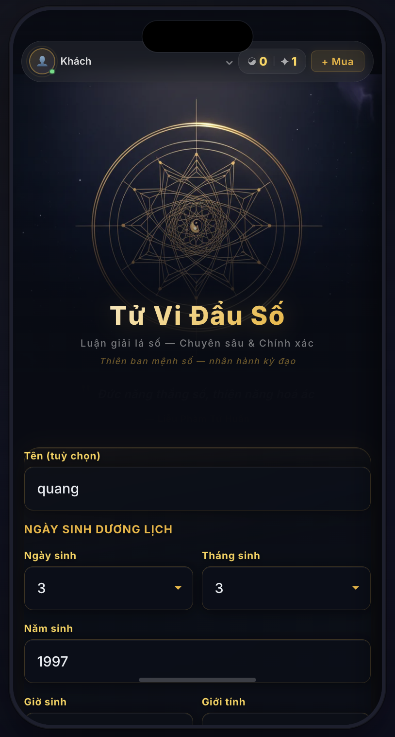 Xem Tử Vi Đẩu Số Online | Lá Số Tử Vi Trọn Đời - Screenshot 2
