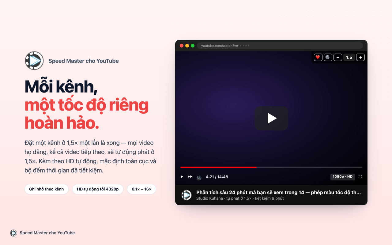Speed Master cho Video YouTube - Screenshot 1