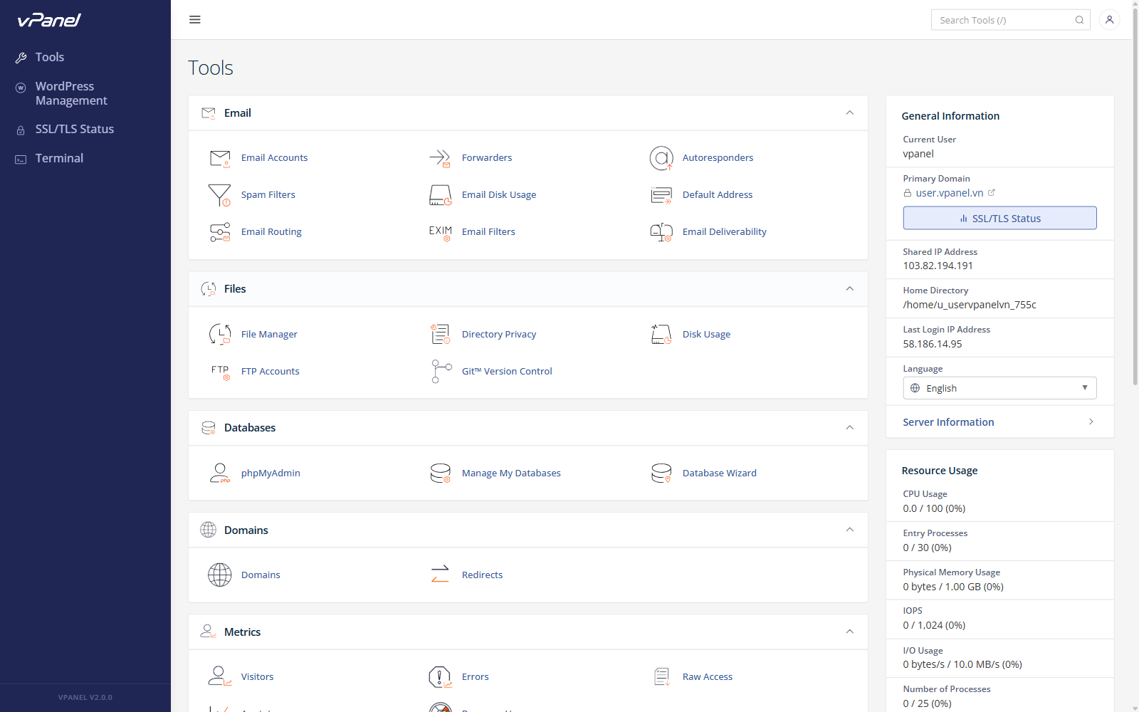 vPanel - Quản trị Máy chủ VPS / Cloud Server - Screenshot 2