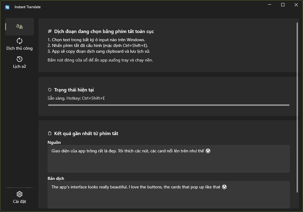 Instant Translate (chỉ Windows) - Screenshot 1
